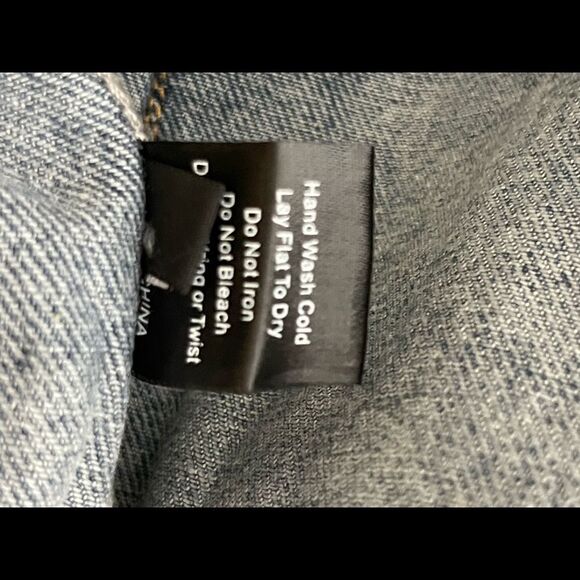 DENIM Distressed Jacket with Corduroy Sleeves Oversized Fit - Picture 15 of 16